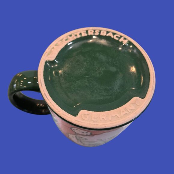 Rare Santa Claus Waechtersbach Vintage Green Christmas Mug & Holiday Red Snowman - Picture 10 of 12